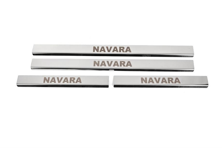 Nissan Navara 2006-2015 Door Sill Covers (4 pcs, Stainless Steel) Image