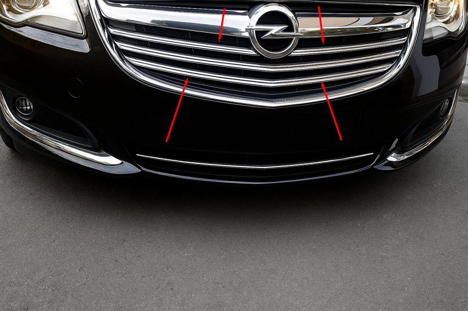 Opel Insignia 2008-2017 Chrome Grille Covers (2014-2017, Stainless Steel) Image