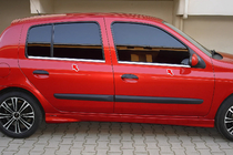 Renault Clio II 1998-2005 Exterior Window Trim (HB, 4 pcs, Stainless Steel) photo 1