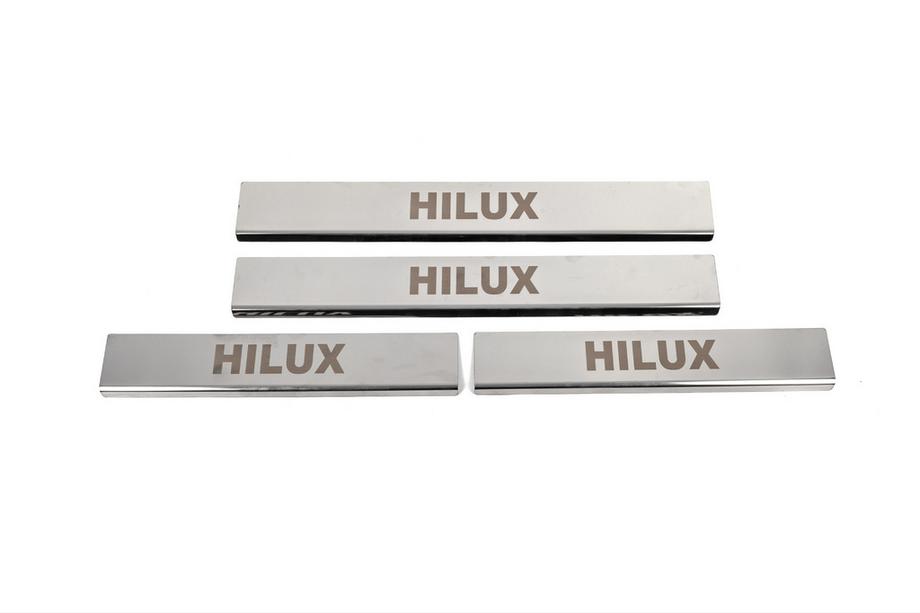 Toyota Hilux 2015- Door Sill Covers (4 pcs, Stainless Steel) Image
