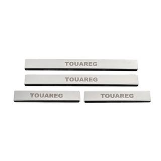 Stainless Steel Door Sill Protectors Carmos V1 (4 pcs) Volkswagen Touareg 2010-2018 photo 1