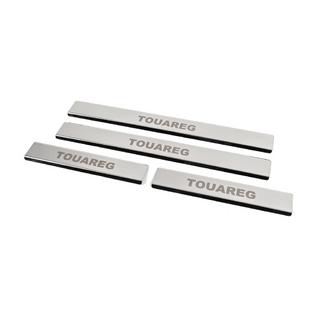 Stainless Steel Door Sill Protectors Carmos V1 (4 pcs) Volkswagen Touareg 2010-2018 photo 2