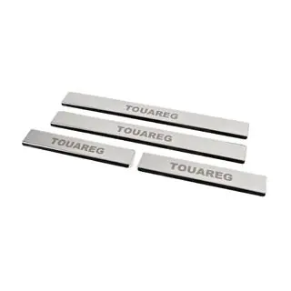 Stainless Steel Door Sill Protectors Carmos V1 (4 pcs) Volkswagen Touareg 2010-2018 photo 2