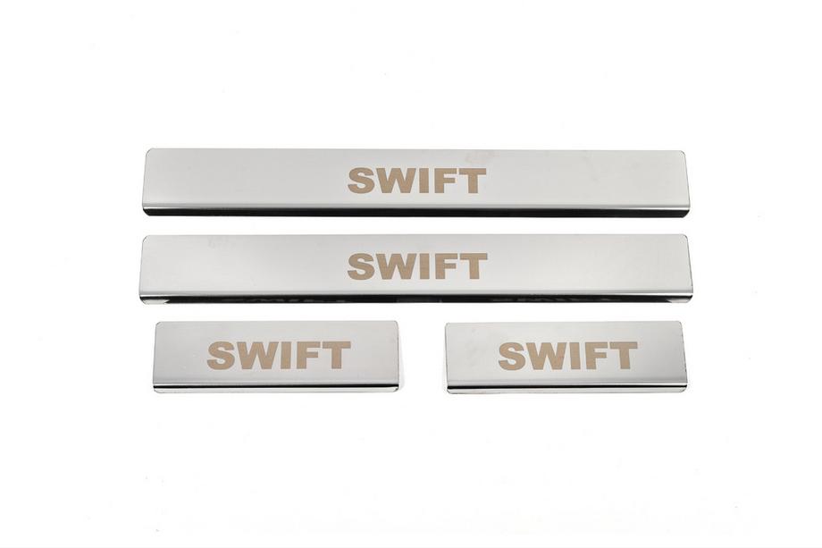 Suzuki Swift 2005-2010 Door Sill Covers (4 pcs, Stainless Steel) Image
