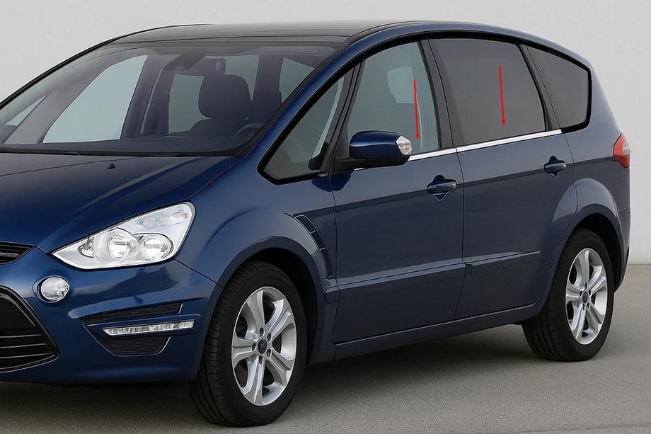 Ford S-Max 2007-2014 Window Trim Stainless Steel (4 pcs) Image