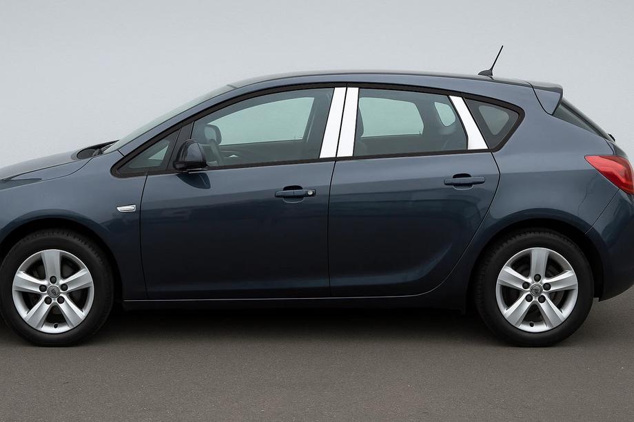 Opel Astra J 2009-2015 Stainless Steel Door Pillar Covers (HB/SD) (6 pcs) Photo 1