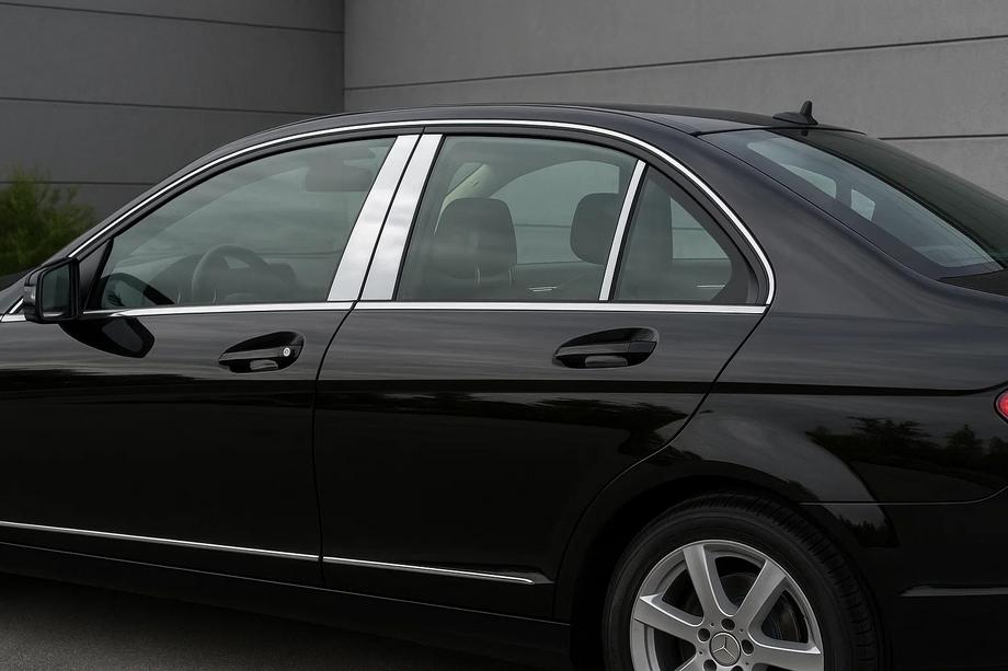Mercedes C-class W204 2007-2015 Stainless Steel Door Pillar Covers (6 pcs) Image