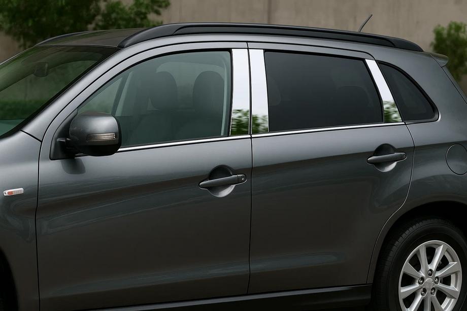 Mitsubishi ASX 2010-2023 Stainless Steel Door Pillar Covers (6 pcs) Photo 1