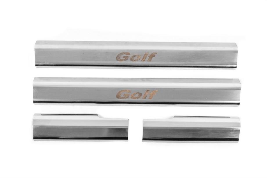 Volkswagen Golf 6 2008-2014 Carmos Stainless Steel Inner Door Sill Protectors (4 pcs) Image