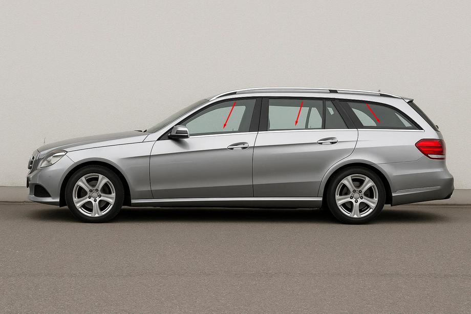 Mercedes E-class W212 2009-2016 Window Trim (SW) (6 pcs, Stainless Steel) Photo 1