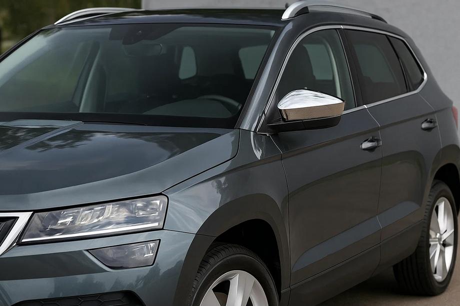 Skoda Karoq 2018- Mirror Covers (2 pcs, Stainless Steel) Carmos Image