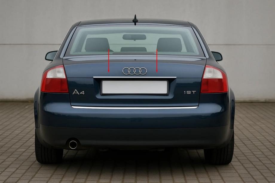 Audi A4 B6 2000-2004 License plate trim (Carmos stainless steel) V-2 Image