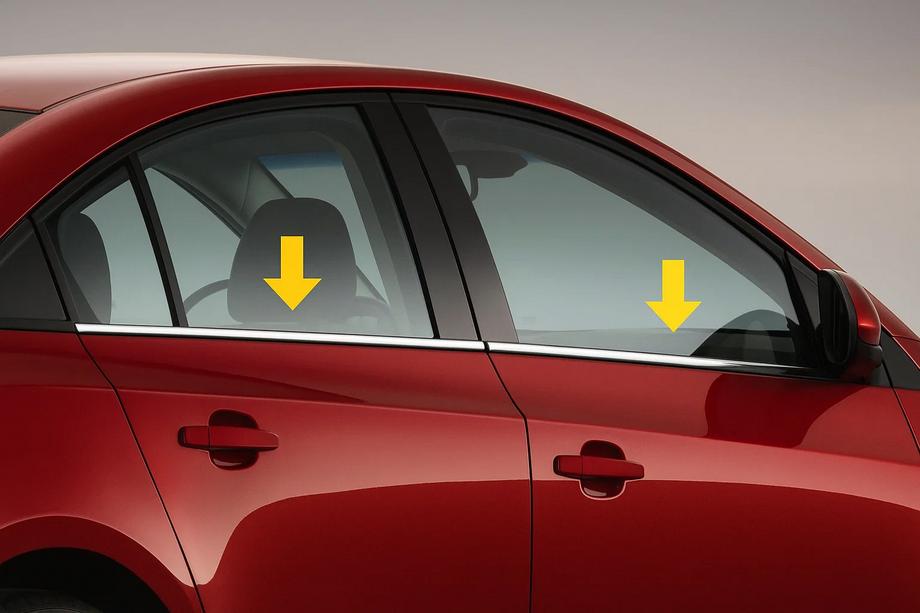 Renault Symbol 1999-2008 Exterior Window Trim Stainless Steel (Sedan, 4 pcs) Image