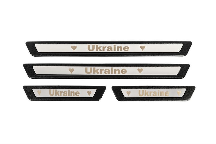 Honda eNP1 2022- Door sill protectors Honda eNP1 (Ukraine, 4 pcs, stainless steel) Photo 5