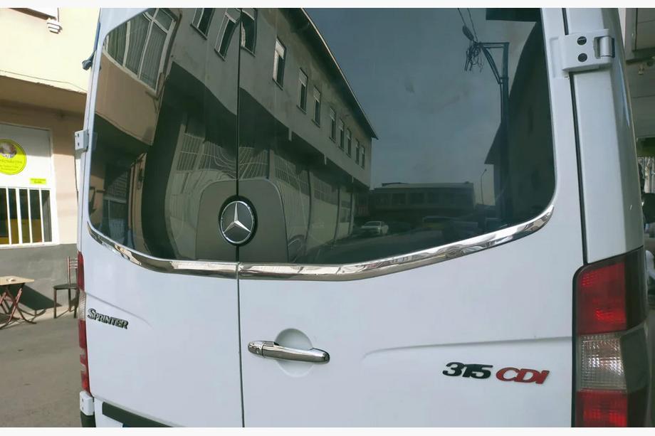 Mercedes Sprinter W906 2006–2018 Rear window trim Carmos (2 pcs, stainless steel) Photo 1