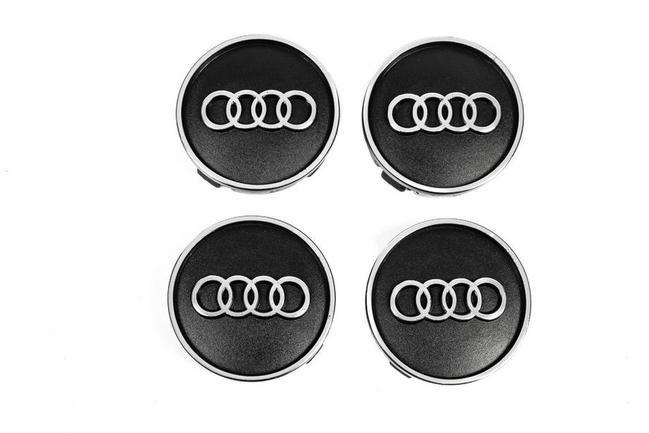 Audi Black wheel center caps au5955 (59mm x 55mm, 4 pcs) Image