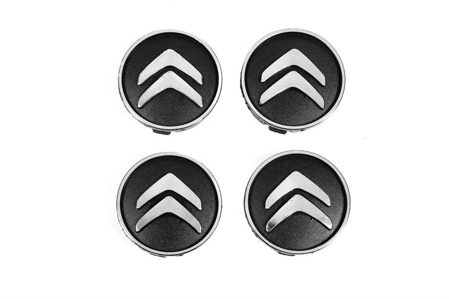 Citroen Black wheel center caps cit5955tur-bl (59mm to 55mm, 4 pcs) Image