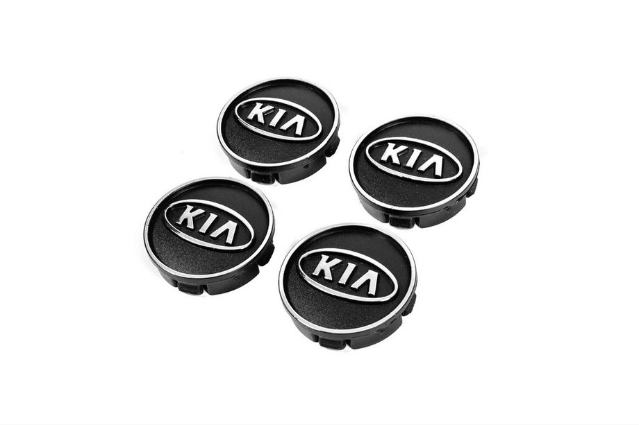 KIA Black Wheel Center Caps kia60tur-bl (59mm to 55mm, 4 pcs) Image