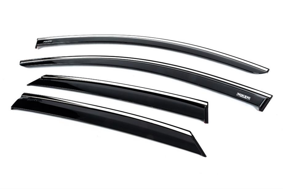 Opel Corsa F 2019- Window deflectors with chrome trim (4 pcs, Niken) Photo 2