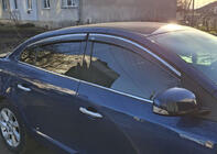 Renault Fluence 2009-2016 Window deflectors with chrome trim (4 pcs, Niken) photo 5