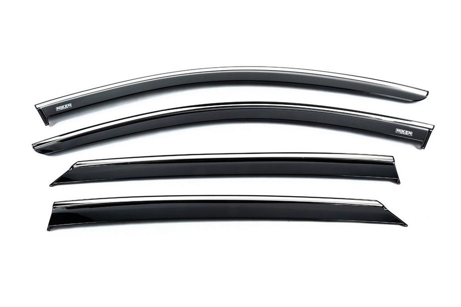 Opel Astra L 2022- Window deflectors with chrome trim (4 pcs, Niken) Image