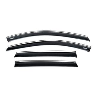 Window deflectors with chrome trim (4 pcs, Niken) Hyundai I-20 2020- photo 1