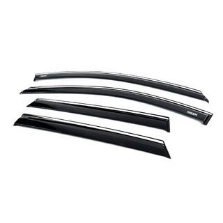 Window deflectors with chrome trim (4 pcs, Niken) Hyundai I-20 2020- photo 2