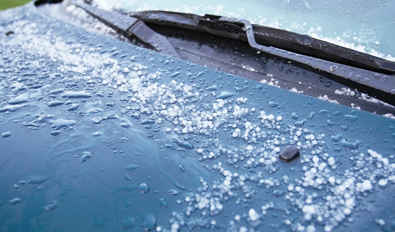 What to do if the car is caught in hail?
