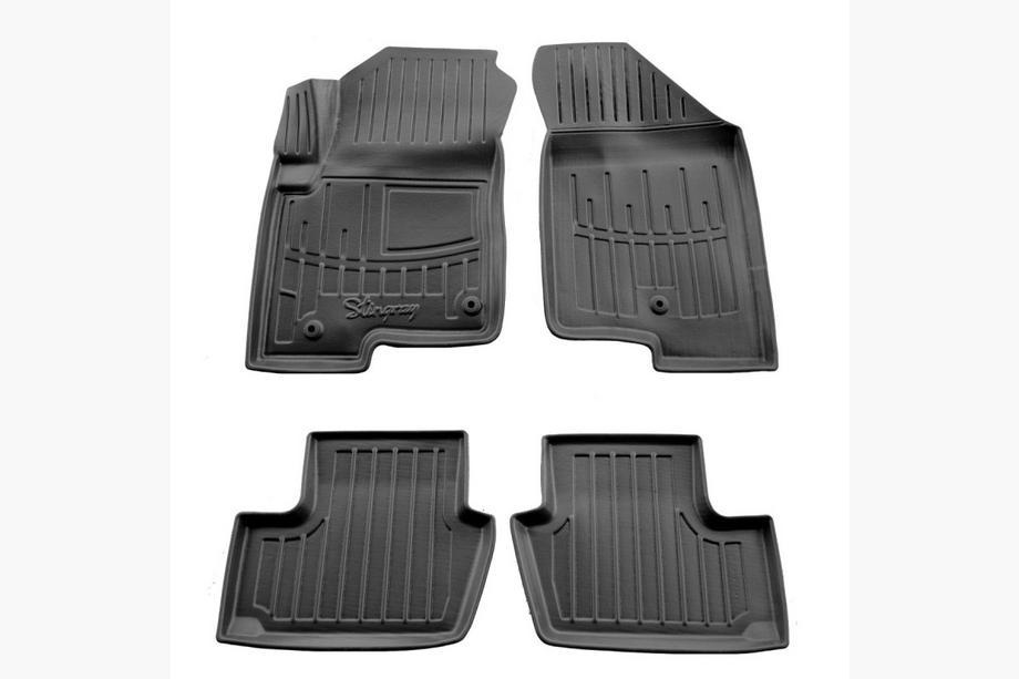 Jeep Compass 2006-2016 Stingray 3D Rubber Floor Mats (4 pcs, two clips on driver side) Image