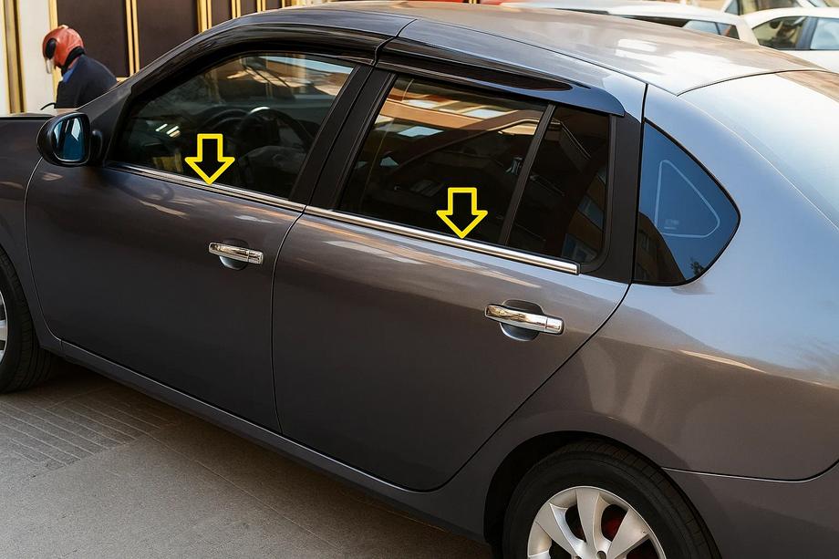 Renault Symbol 2008-2013 Exterior Window Trim Stainless Steel (4 pcs) Photo 1