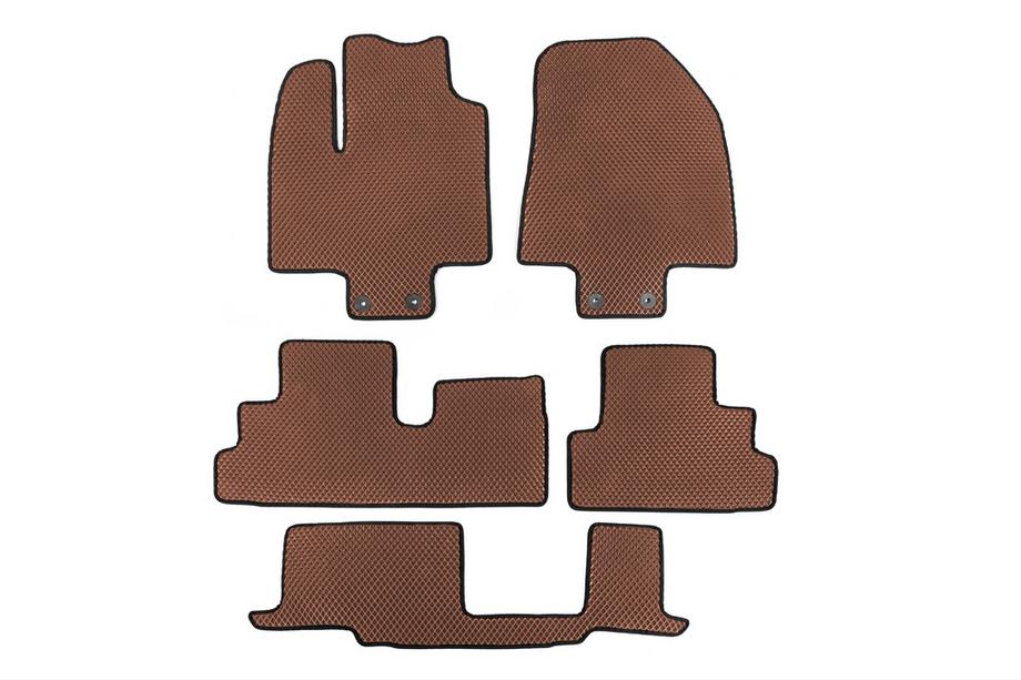 Infiniti QX60 2022- Floor Mats (3 Rows, EVA, Brown) Image