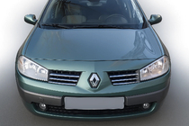 Renault Megane II 2004-2009 Chrome Grille Covers (Model 2004-2006, 6 pcs, Stainless Steel) OmsaLine - Italian Stainless Steel photo 1