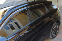 Hyundai Kona 2023- Window deflectors with chrome trim (4 pcs, Niken) photo 6