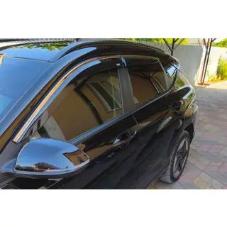Window deflectors with chrome trim (4 pcs, Niken)