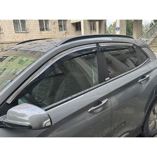 Window deflectors with chrome trim (4 pcs, Niken) Hyundai Kona 2023- photo 2