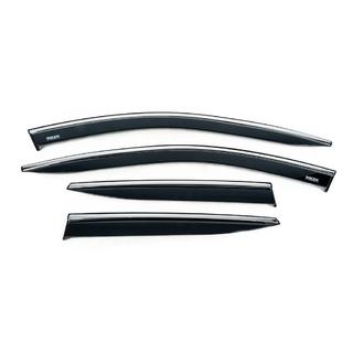 Window deflectors with chrome trim (4 pcs, Niken) Hyundai Kona 2023- photo 3