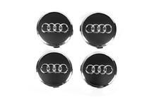 Audi Wheel center caps 57/61 mm with ring (4 pcs, black) photo 1