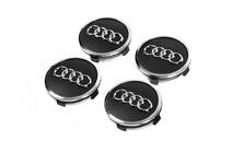 Audi Wheel center caps 57/61 mm with ring (4 pcs, black) photo 2