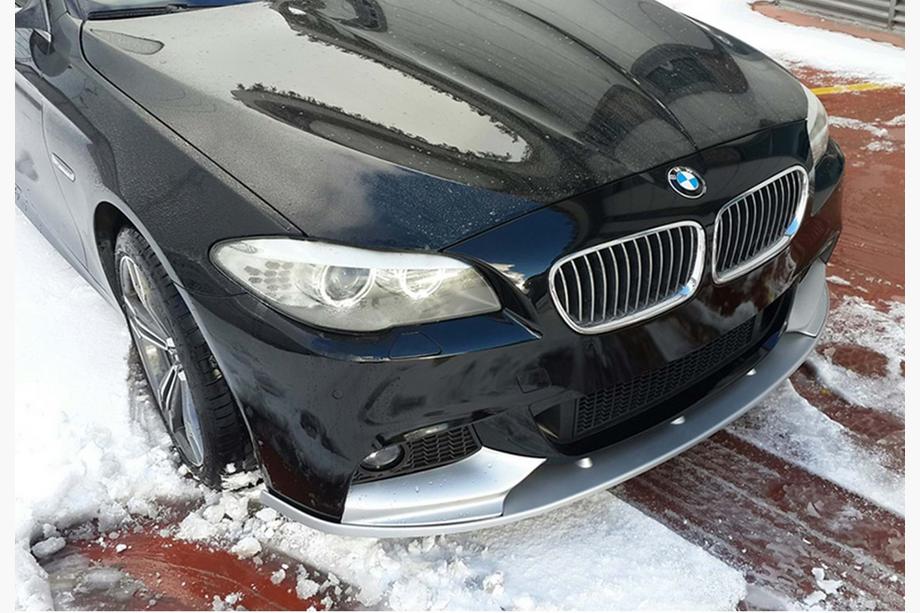 BMW 5 Series F10/F11 2010–2016 Front Bumper Lip DPT V-2 (for M-Performance, Gloss Black) Photo 2