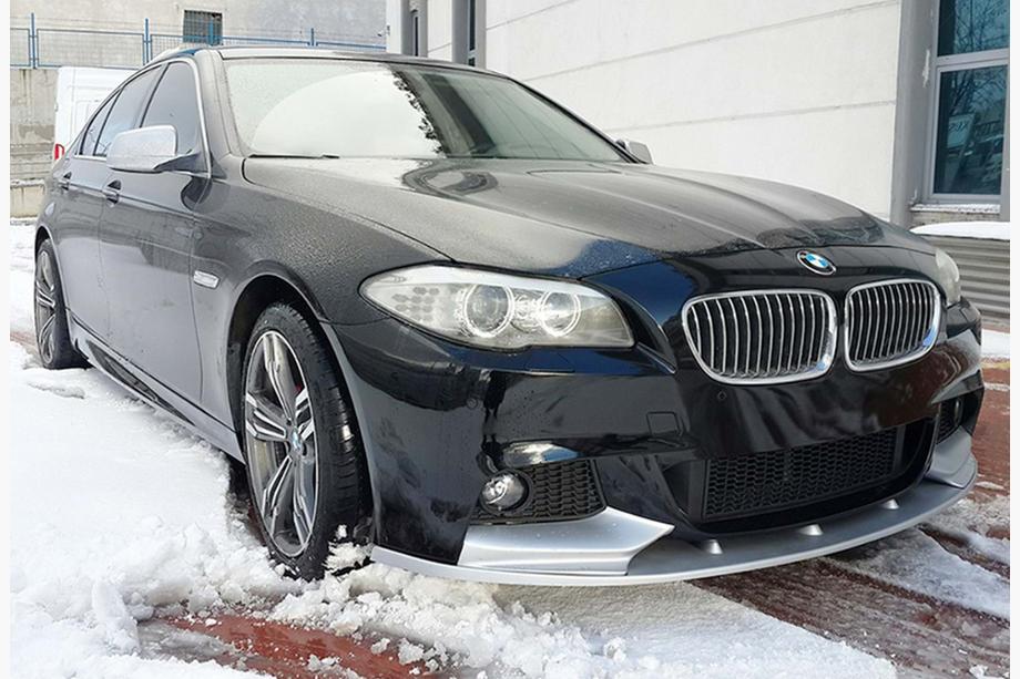 BMW 5 Series F10/F11 2010–2016 Front Bumper Lip DPT V-2 (for M-Performance, Gloss Black) Photo 6