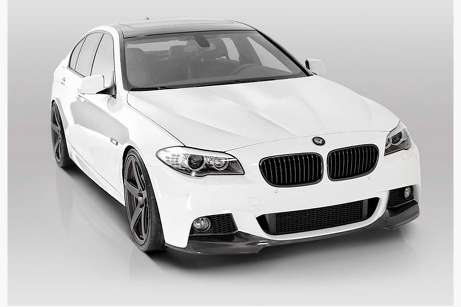 BMW 5 Series F10/F11 2010–2016 Front Bumper Lip DPT V-3 (For M-Performance, Gloss Black) Photo 4