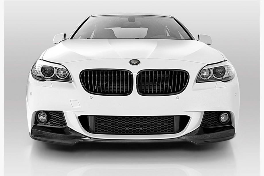 BMW 5 Series F10/F11 2010–2016 Front Bumper Lip DPT V-3 (For M-Performance, Gloss Black) Photo 5