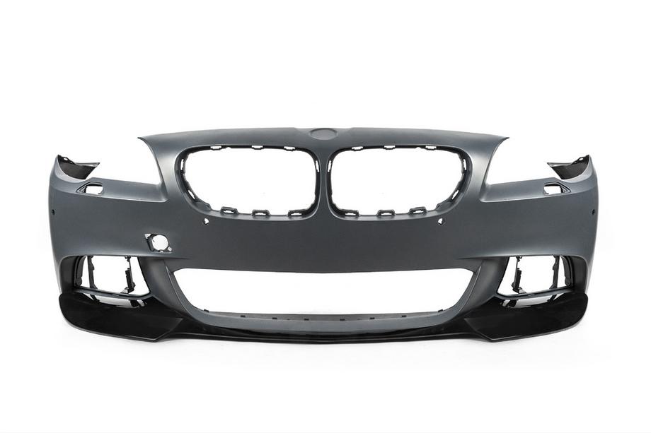 BMW 5 Series F10/F11 2010–2016 Front Bumper Lip DPT V-3 (For M-Performance, Gloss Black) Photo 8