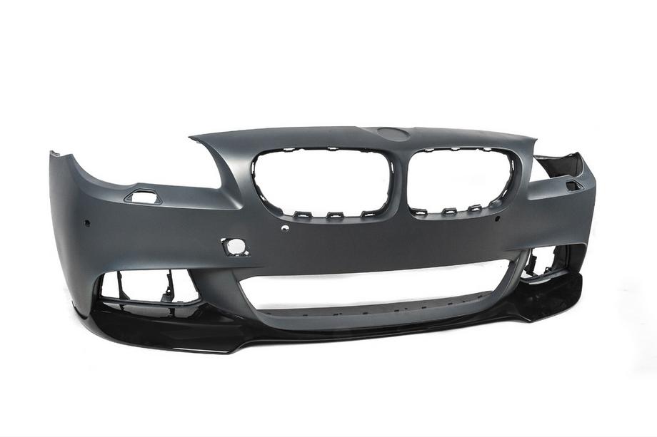 BMW 5 Series F10/F11 2010–2016 Front Bumper Lip DPT V-3 (For M-Performance, Gloss Black) Photo 14