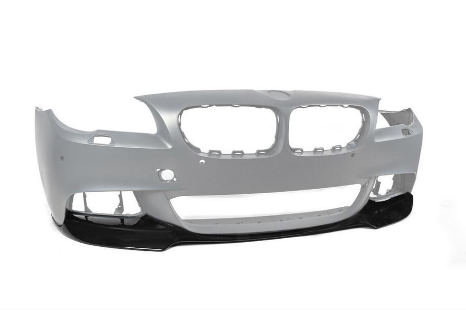 BMW 5 Series F10/F11 2010–2016 Front Bumper Lip DPT V-3 (For M-Performance, Gloss Black) Photo 9