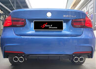 BMW 3 Series F30/F31 2012-2019 Rear Diffuser DPT V-2 (for M Performance, Gloss Black) photo 1