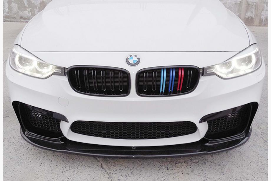 BMW 3 Series F30/F31 2012-2019 Front Bumper Lip DPT V-1 (For M3, Gloss Black) Photo 4