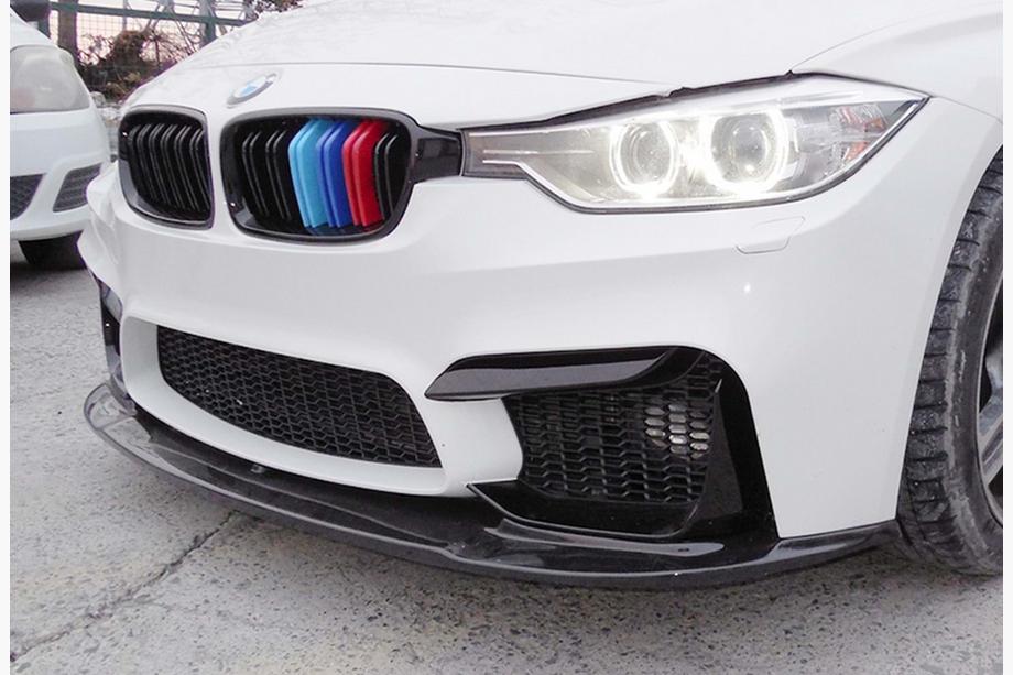 BMW 3 Series F30/F31 2012-2019 Front Bumper Lip DPT V-1 (For M3, Gloss Black) Photo 5