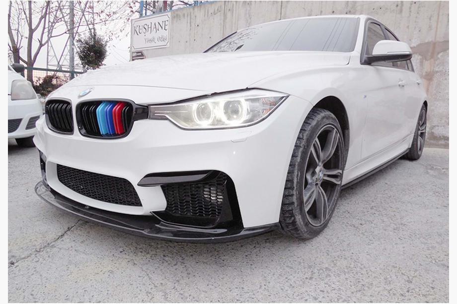 BMW 3 Series F30/F31 2012-2019 Front Bumper Lip DPT V-1 (For M3, Gloss Black) Photo 6