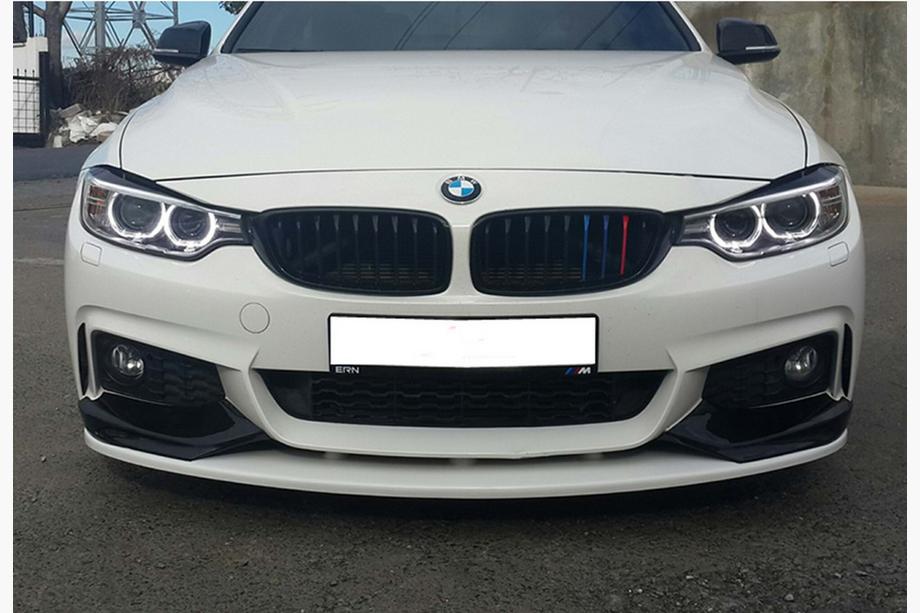 BMW 4 Series F32/F33/F36 2012-2020 Front bumper lip spoiler DPT LIP V-3 (for M-Sport, gloss black) Photo 2
